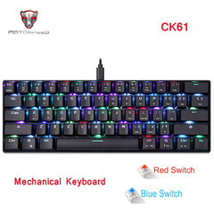 MOTOSPEED CK104 CK61 Russian English Mechanical Keyboard RGB Backlight Anti-Ghosting Gaming keyboard For Teclado Game Computer