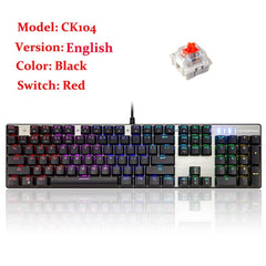 MOTOSPEED CK104 CK61 Russian English Mechanical Keyboard RGB Backlight Anti-Ghosting Gaming keyboard For Teclado Game Computer