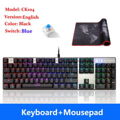 MOTOSPEED CK104 CK61 Russian English Mechanical Keyboard RGB Backlight Anti-Ghosting Gaming keyboard For Teclado Game Computer