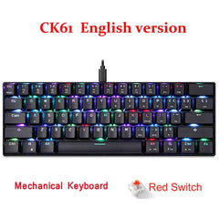 MOTOSPEED CK104 CK61 Russian English Mechanical Keyboard RGB Backlight Anti-Ghosting Gaming keyboard For Teclado Game Computer