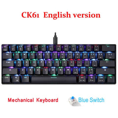 MOTOSPEED CK104 CK61 Russian English Mechanical Keyboard RGB Backlight Anti-Ghosting Gaming keyboard For Teclado Game Computer