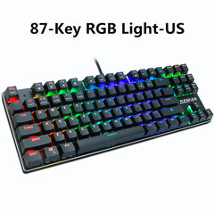 ZUOYA  Game Mechanical Keyboard 87 keys Blue Black Red Switch RGB/MIX LED light USB wired Ru/US Gaming Keyboard for PC Laptop