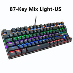 ZUOYA  Game Mechanical Keyboard 87 keys Blue Black Red Switch RGB/MIX LED light USB wired Ru/US Gaming Keyboard for PC Laptop