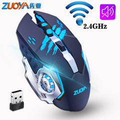 ZUOYA Gaming Wireless Mouse 2.4GHz 2000DPI Silent Rechargeable Wireless Mice Backlight USB Optical Game Mouse For PC Laptop