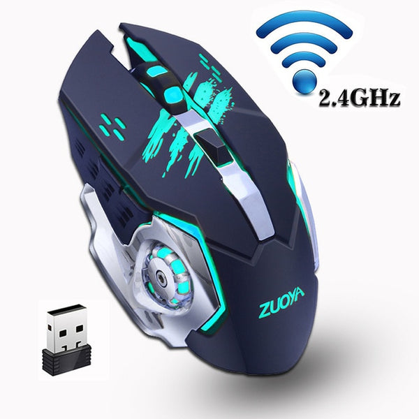 ZUOYA Gaming Wireless Mouse 2.4GHz 2000DPI Silent Rechargeable Wireless Mice Backlight USB Optical Game Mouse For PC Laptop