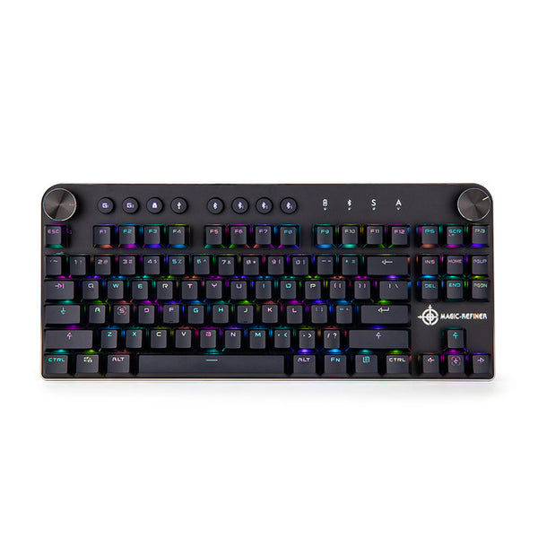 Magic Refiner MK11 Wireless Bluetooth Two Mode Mechanical Gaming Keyboard Ergonomics Design RGB Backlit Glowing Game keyboard