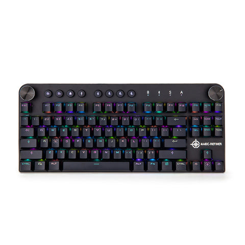 Magic Refiner MK11 Wireless Bluetooth Two Mode Mechanical Gaming Keyboard Ergonomics Design RGB Backlit Glowing Game keyboard