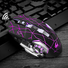 Free Wolf X8 Wireless Charging Game Mouse Mute Luminous Mechanical 2.4Ghz Wireless Optical Computer Accessories for Pc Laptop