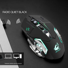 Free Wolf X8 Wireless Charging Game Mouse Mute Luminous Mechanical 2.4Ghz Wireless Optical Computer Accessories for Pc Laptop