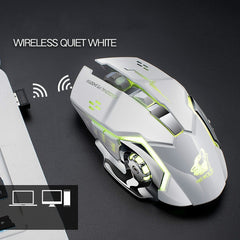 Free Wolf X8 Wireless Charging Game Mouse Mute Luminous Mechanical 2.4Ghz Wireless Optical Computer Accessories for Pc Laptop