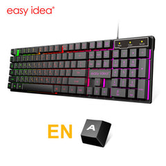 Wired Gaming Keyboard Imitation Mechanical Russian Keyboard 104 Keycaps Backlit Keyboard Waterproof USB Game Keyboards For Gamer