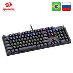 Redragon K565 Rainbow USB Mechanical Gaming Keyboard Aluminum Blue Switch Ergonomic Led Backlit 104 Keys Wired Computer Game