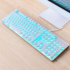 Mr 2019 NEW LED Backlight Machinery Game Keyboard Aluminum Base 104 Standard Keys Mechanical Gaming Keyboard Overwatch Retro