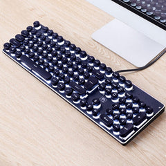 Mr 2019 NEW LED Backlight Machinery Game Keyboard Aluminum Base 104 Standard Keys Mechanical Gaming Keyboard Overwatch Retro